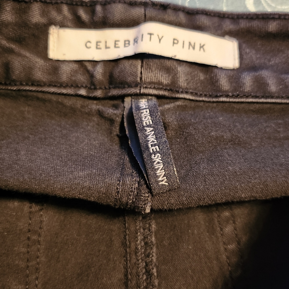 🤩Celebrity Pink Women's Black High Rise Ankle Skinny Jeans Size 14 E42 - Picture 2 of 8